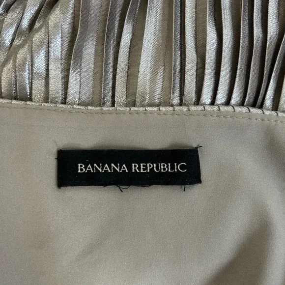 Banana Republic Size 8 Gunmetal Pleated Midi Dress FESTIVE PARTY FORMAL - Picture 9 of 12